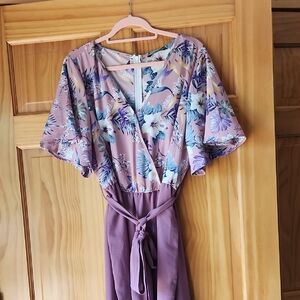 BloomChic Pink and Blue Floral Dress